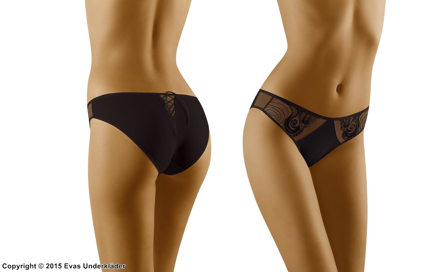 Classic briefs, high quality microfiber, embroidery, lacing